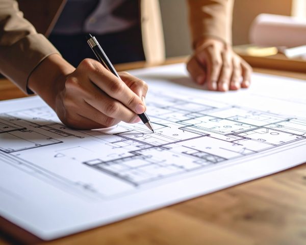 Bauplan für Dachkonstruktion