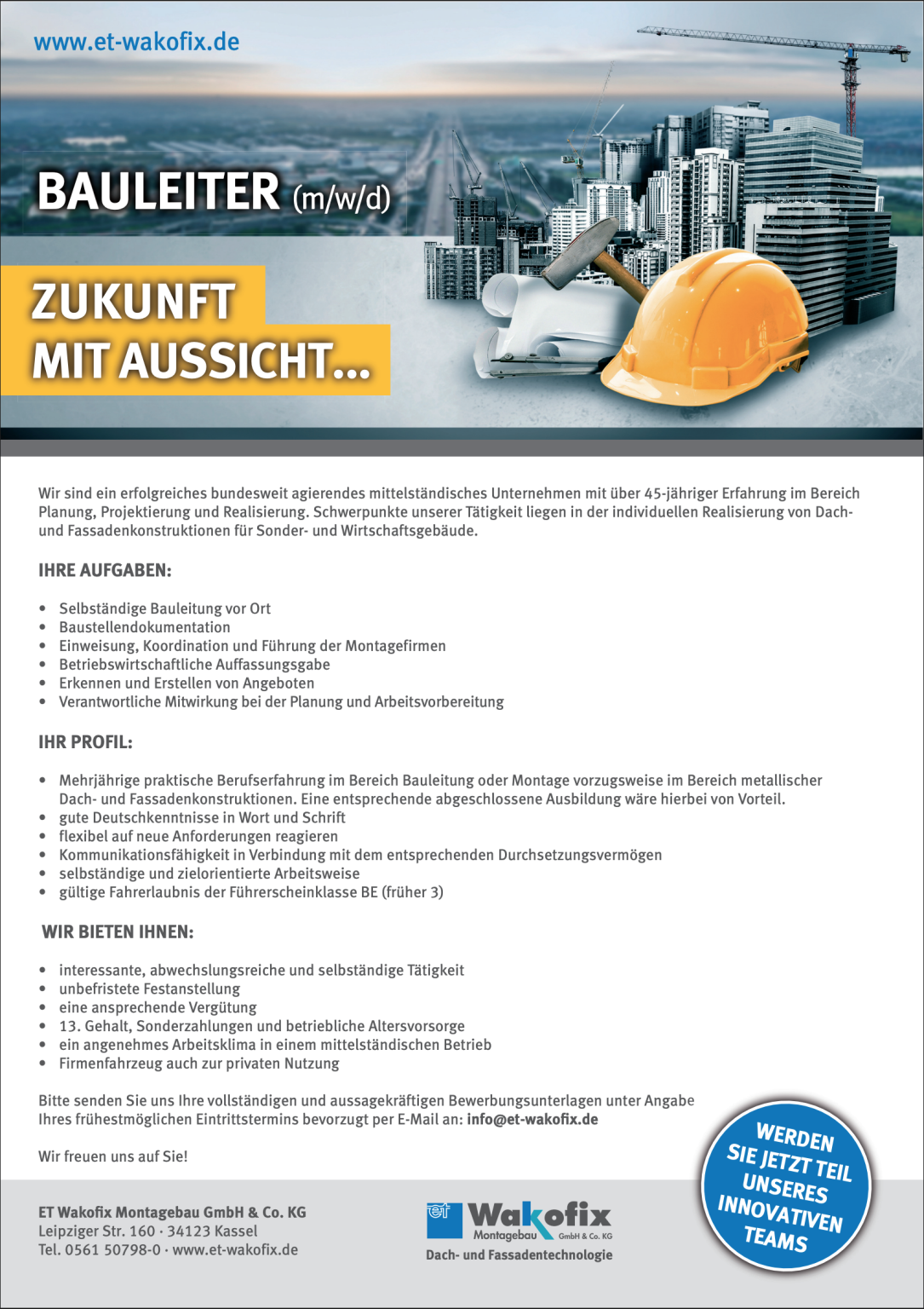 Karriere Dach- und Fassadenbau starten: Jetzt bewerben