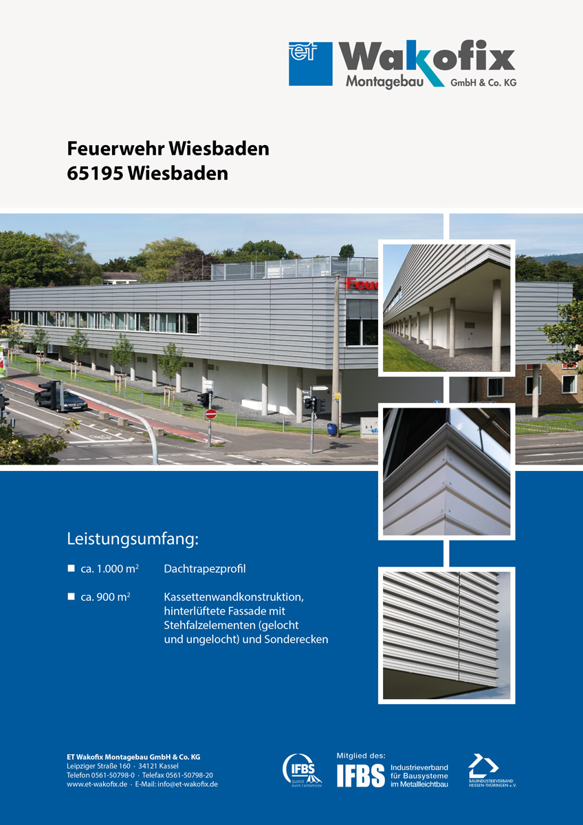 Referenz Dach- / Fassadenbau: Feuerwehr Wiesbaden